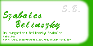 szabolcs belinszky business card